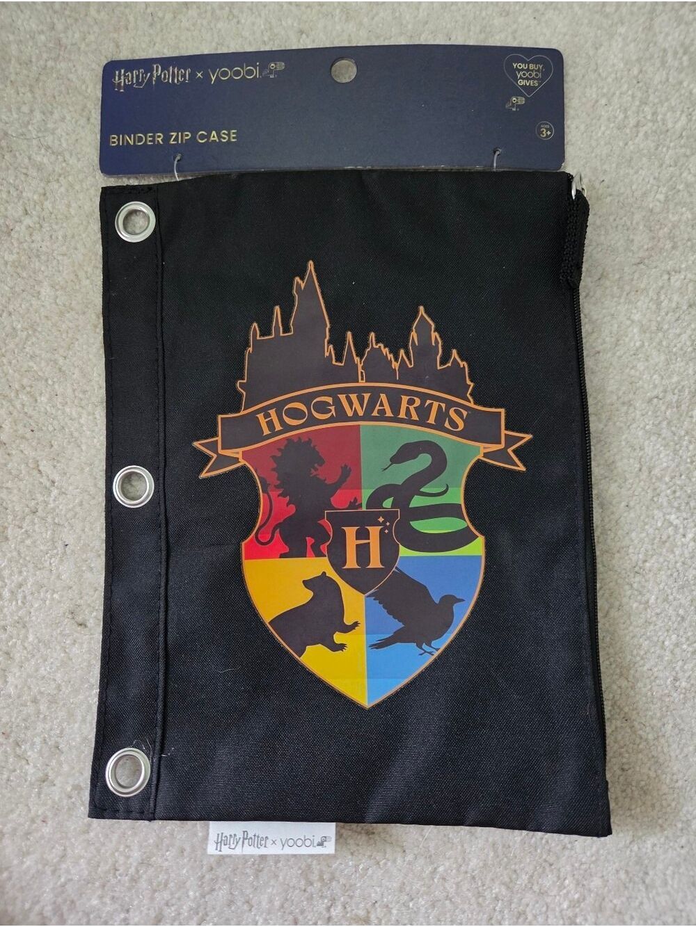 Harry Potter x Yoobi Hogwarts Binder Zip Pencil Case NWT